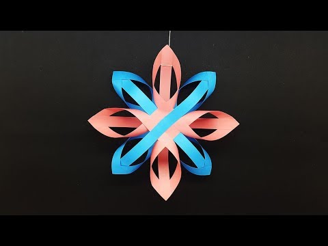 Hanging 3D Snowflake for Christmas Decoration - DIY Christmas Snowflake Making Tutorial