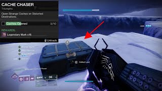 Destiny 2 Moment of Triumph - Open Strange Caches on Distorted Destination | Cache Chaser Triumphs