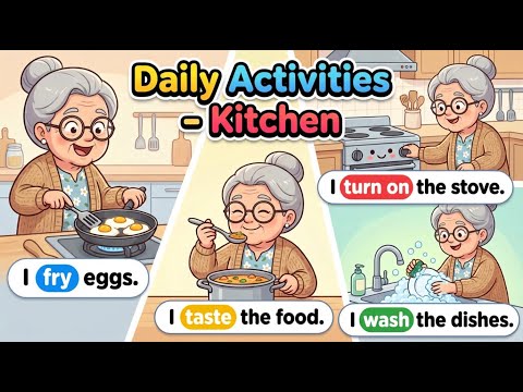 Speak English Every Day 🗣️ | Beginner English – Kitchen Routine ❤️