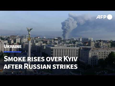 Video Thumbnail: Smoke rises over Ukraine's capital after overnight Russian strikes | AFP