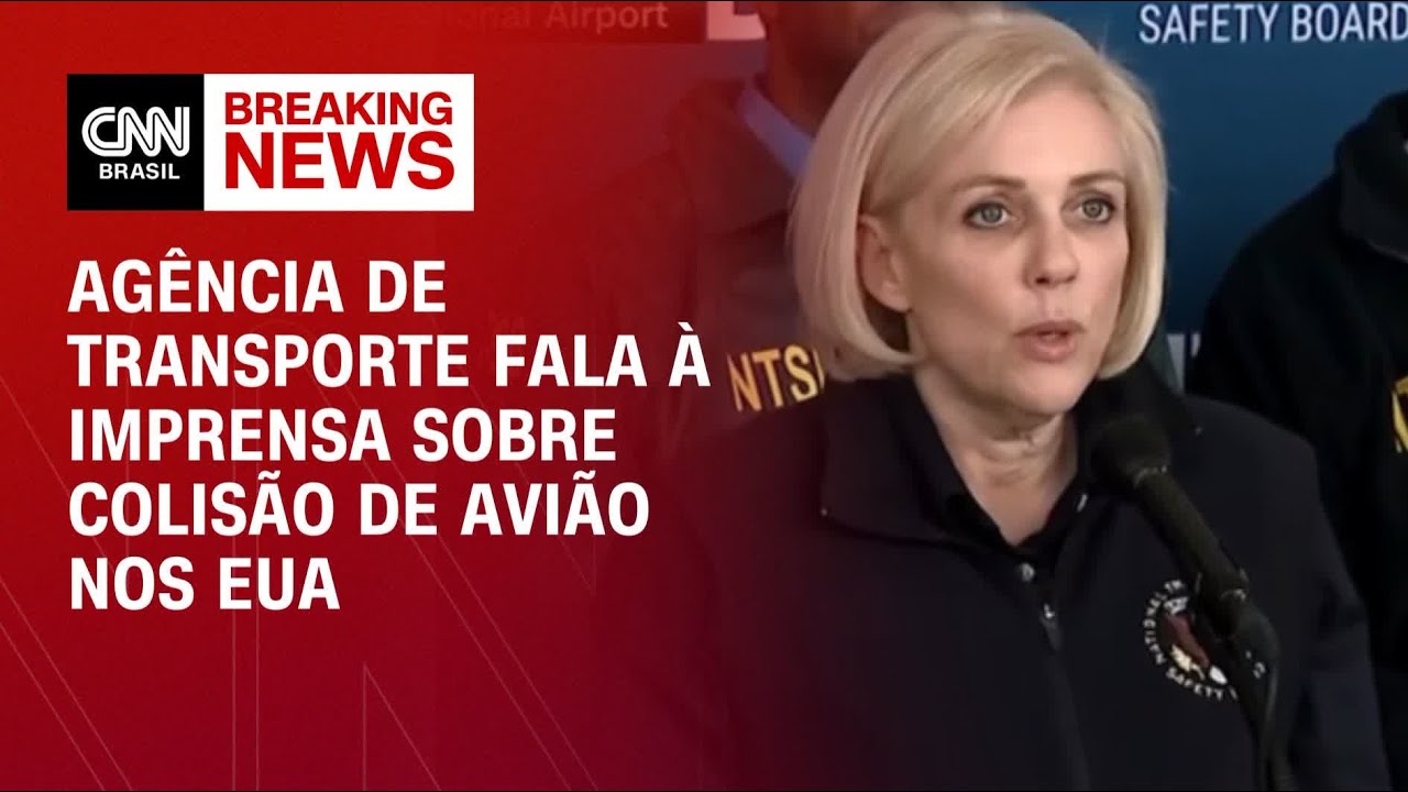 Agência de transporte fala à imprensa sobre colisão de avião nos EUA | CNN 360º