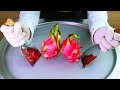 Dragon Fruit Ice Cream Rolls Street Food Satisfying Visual ASMR