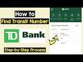 Find Transit Number TD Bank | View TD Branch Code & Routing Number | MICR Number TD Bank