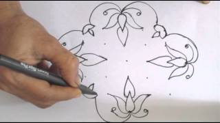 Learn 7x3 dot Rangoli Design - Traditional Indian Art