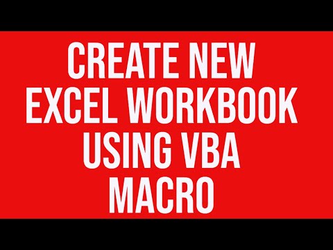 Create New Excel Workbook Using VBA Macro