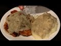 ASMR Eating Chicken Fried Chicken Mashed Taters Covered In Sausage Gravy No Talking