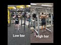 My low bar vs high bar