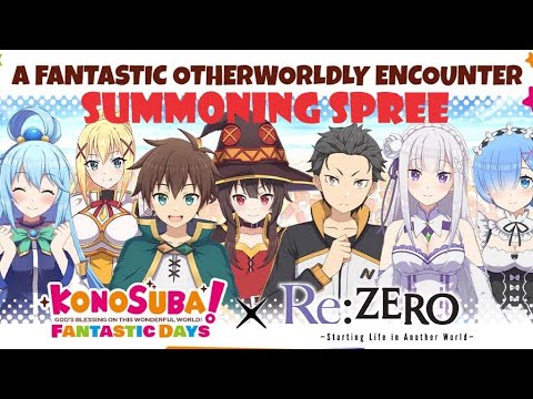 KONOSUBA: FANTASTIC DAYS Re:Zero Collab Banner walkthrough. Road to getting my Rem summoning spree~~