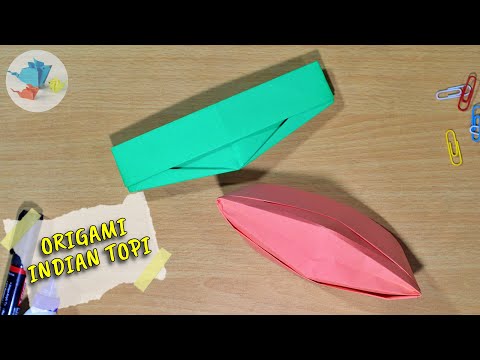 origami Indian cap | paper hat | origami Gandhi topi