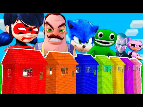 Surviving Rainbow Houses in Minecraft - EPIC CHALLENGE!