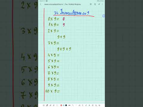 #shorts 34. Înmulțirea cu 9 - Matematică - ŞCOALA ONLINE