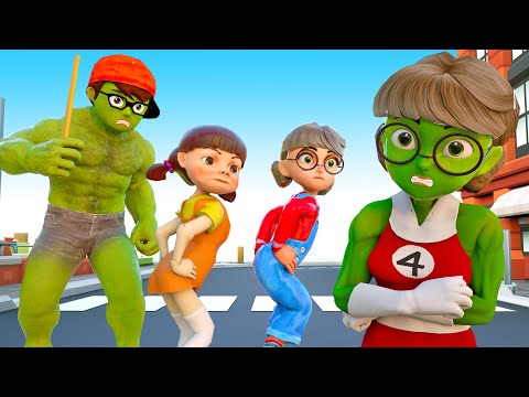 Giant Battle: NickHulk  Vs TaniHulk and MissTHulk vs Siren Head - Scary Teacher 3D Nick Love Tani