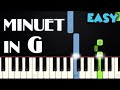 Minuet in G - Bach | EASY PIANO TUTORIAL + SHEET MUSIC by Betacustic