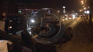 Тешка сообраќајна несреќа во Скопје – еден повреден (ВИДЕО)