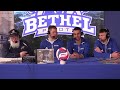 Bethel Men's Volleyball Media Day Players Ben Ritzema, Erik Malek, and Arthur Barreto