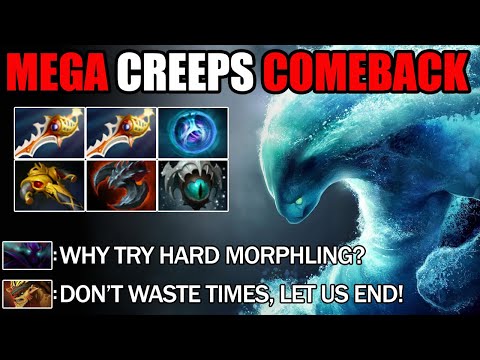 2X Divine Rapier Morphling Defend Mega Creeps - Crazy Comeback 7.27c Dota 2