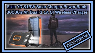 Elzle YD-819W Solar Portable QI Charger Power Bank 30000mAh Dual 2.1A Outputs FULL REVIEW