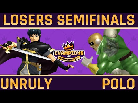 Unruly (Marth, Fox) vs Polo (Captain Falcon) - Top 8 LSF - Champions of Vancouver