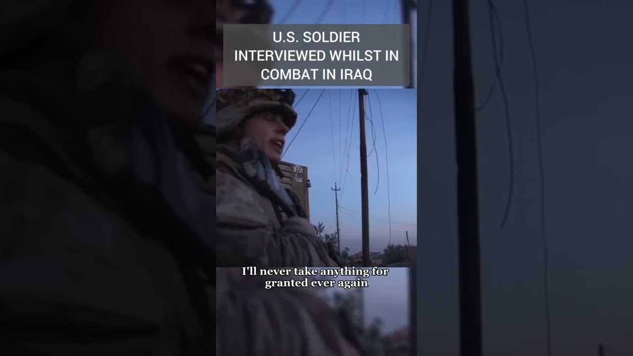 U.S. Marine does an interview whilst in combat in Iraq