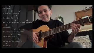 Slimane - Mon amour - T20 - Guitare simple facile dy©butant simplifiy© Tuto FR tutorial