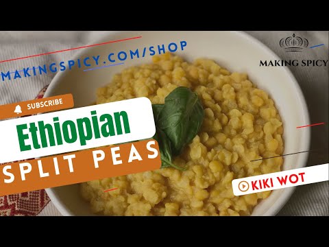 Kiki Wot Recipe - Ethiopian Vegetarian Food - Split Peas Sauce Recipe - Making Spicy