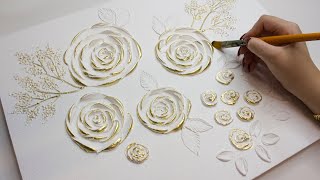 How to paint Beautiful 3D Flowers with Texture Paste | No Experience Needed!