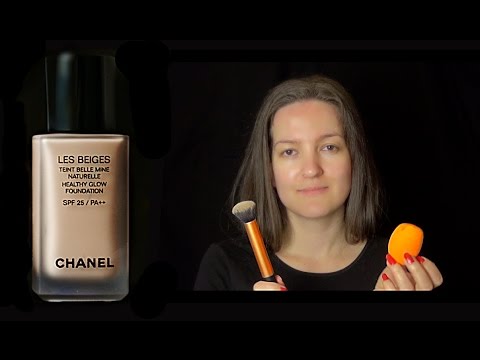 CHANEL LES BEIGES  Healthy Glow Foundation Review || Makeup Brush VS Beauty Blender Application