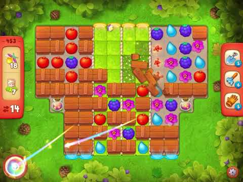 GardenScapes Level 453 no boosters (16 moves)