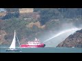 Fireboat in Action on Yerba Buena Island in San Francisco