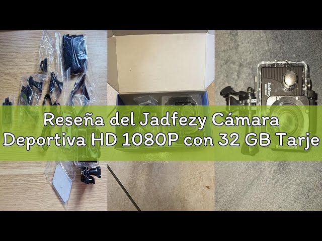 Vídeo relacionado con Jadfezy Cámara Deportiva HD 1080P con 32 GB Tarjeta de Memoria, Cámara subacuática 30M con 140 Grados Gran Angular, Cámara de acción 2 baterías Recargables de 900mAh y Kit de Accesorios