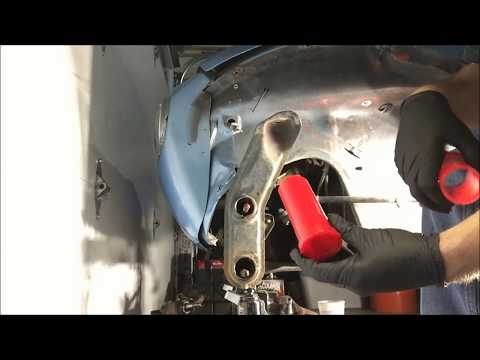 vw bug polyurethane beam bushing and through rod install 68 VolksRod