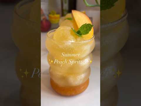 ✨SUMMER PEACH 🍑 SPRITZER✨ - full recipe on my IG @Homeandbelly #recipe #shorts #drinks #mocktail