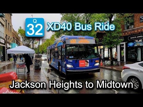 NYCT Q32 Bus Ride: 2018 New Flyer XD40 7703 from Jackson Heights to Midtown (Penn Station)