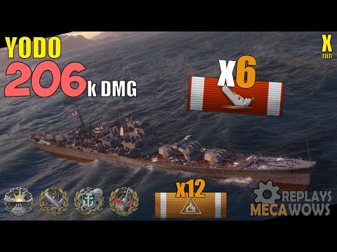 Cruiser Yodo 6 Kills & 206k Damage | World of Warships Gameplay