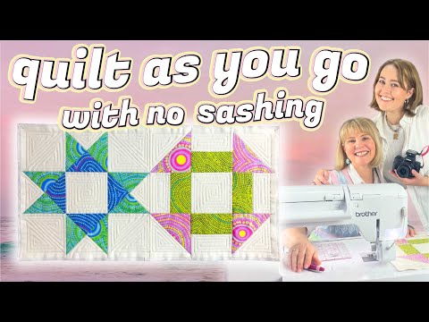 QUILT AS YOU GO WITH NO SASHING! Perfect For Pointy Patchwork Blocks (Island Home ep 2. Part 2)