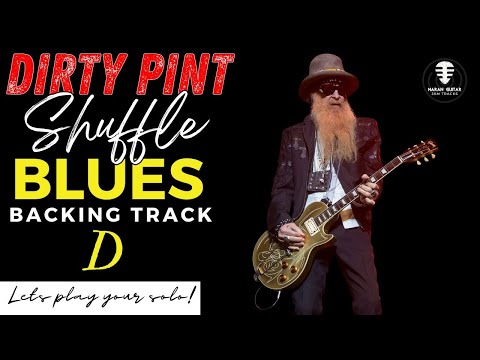 DIRTY PINT Shuffle Blues backing track - JAM in D