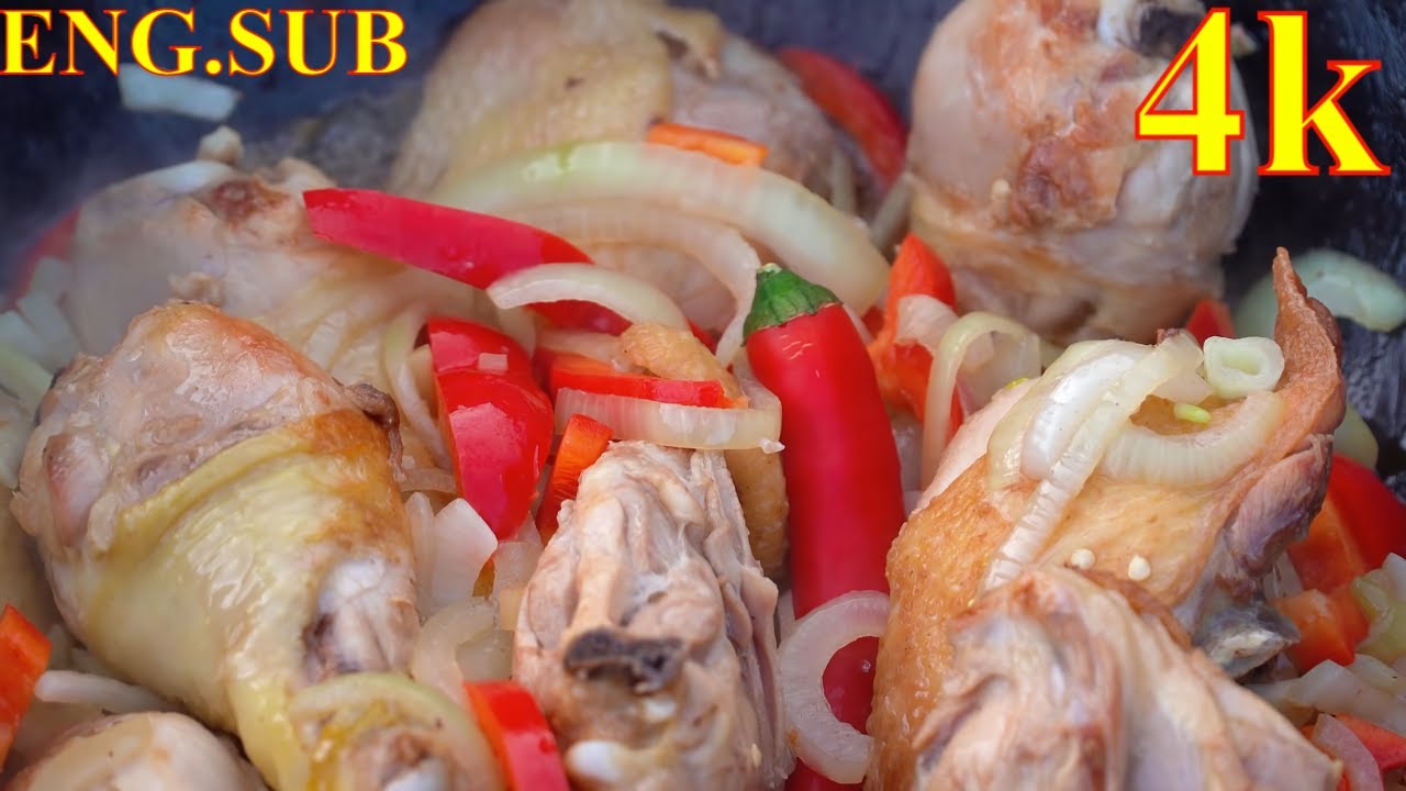 Чахохбили из курицы в казане на костре, рецепт с вином / чахохбили