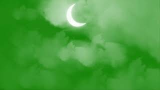 Green screen clouds and moon, chroma key moon, clouds, video footage
