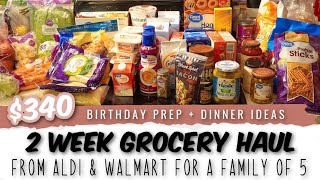 Family Grocery Haul from Walmart Pick Up + Aldi with Dinner Ideas!