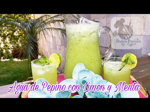 Agua de Pepino con Limón y Menta🌿🥣👨‍🍳🤝🍋🍸🥒🌿🍃