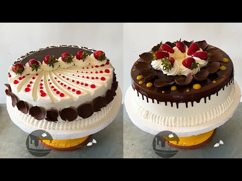 Tutorial for decorating cakes with chocolate ganache and cannelloni