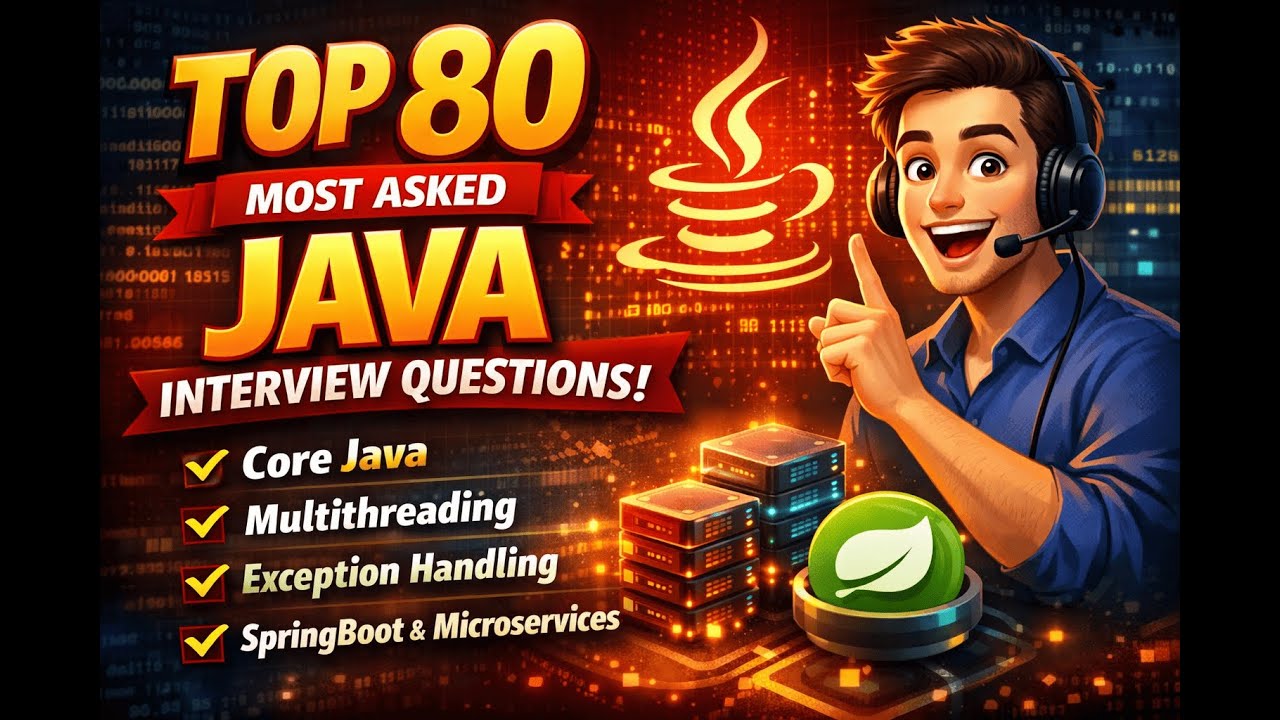 Java Interview Questions 🔥 | Top 80 Most Asked | Core Java, Spring Boot, Microservices | 1–10 Yrs
