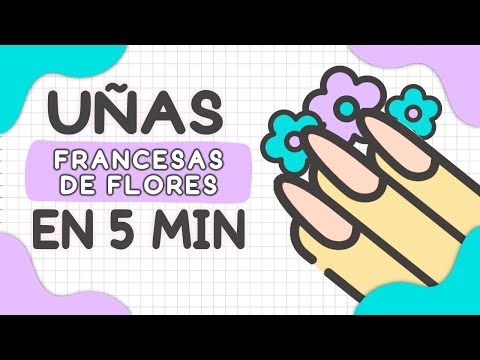 ¡SOLO CON 2 ESMALTES! UÑAS FRANCESA DE FLORES EN 5 MINUTOS 💅🏼 MANICURA CORTAS