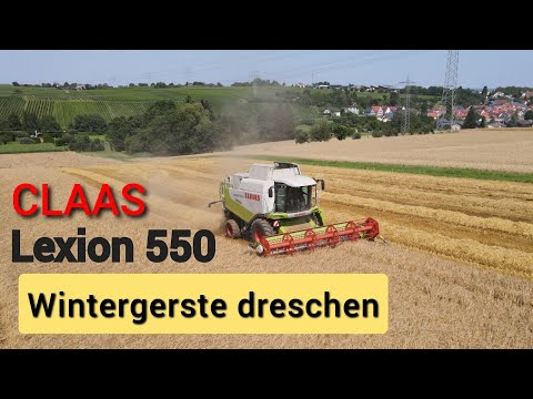 Wintergerste dreschen | Claas Lexion 550 und Claas Dominator 108 SL