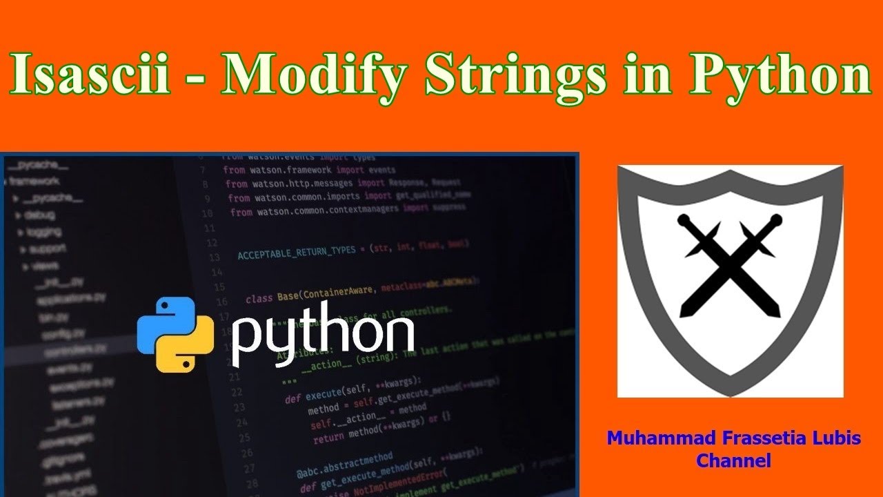 Isascii - Modify Strings in Python