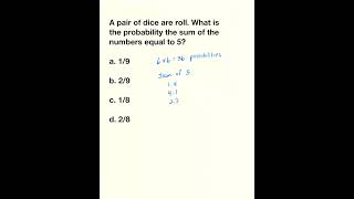 Roll A Pair Of Dice | Probability Math Problem