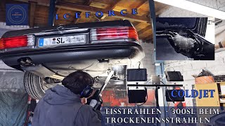 Czyszczenie suchego lodu - Mercedes 300SL (R107)
