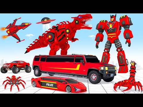 Limo Dino Robot Car Game || 3D Unity Limo car Transformation Game
