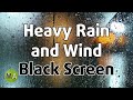 Heavy Rain and Wind Sounds Black Screen - 10 Hours of Countryside Rain for Sleep