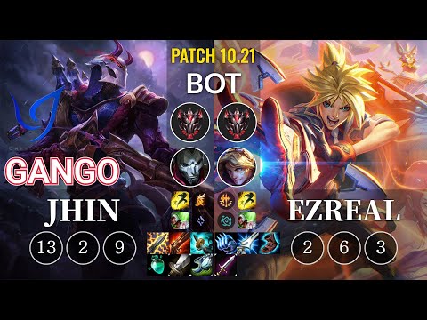 CGA Gango Jhin vs Ezreal Bot - KR Patch 10.21